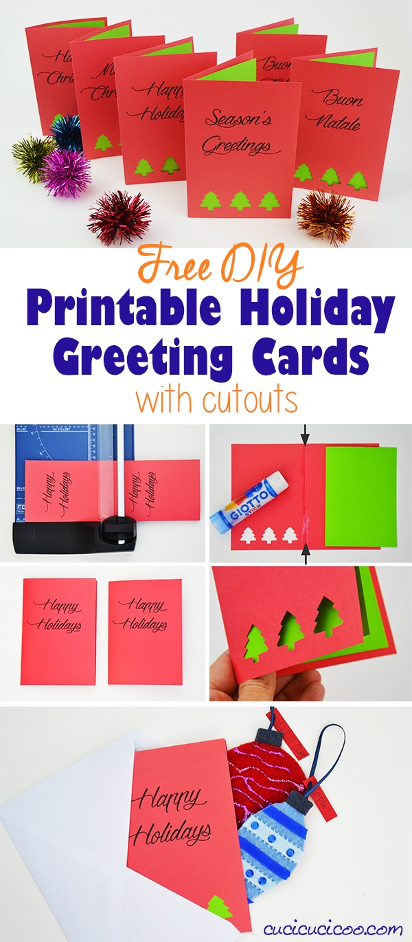 Diy Greetings: Free Printable Holiday Cards With Cutouts - Cucicucicoo - Make A Holiday Card For Free Printable