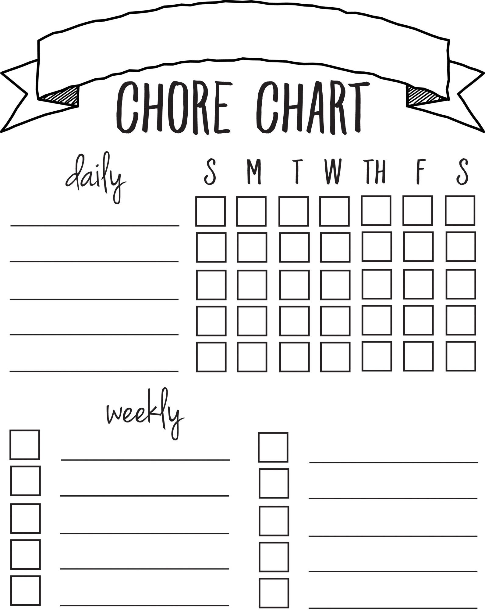 43 Free Chore Chart Templates For Kids Template Lab Free Printable 9C7