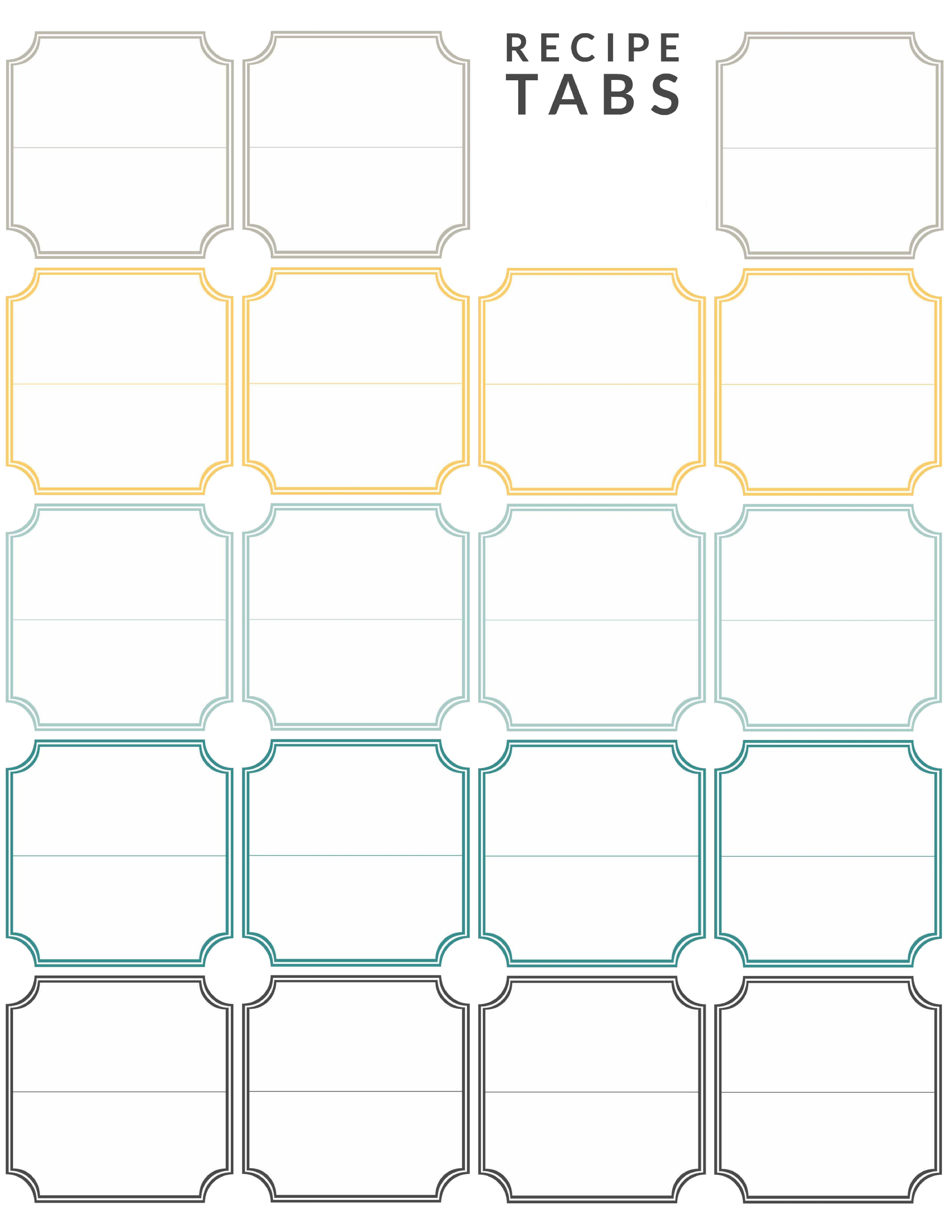 Full Page Binder Printable Free Printable Divider Tabs Template