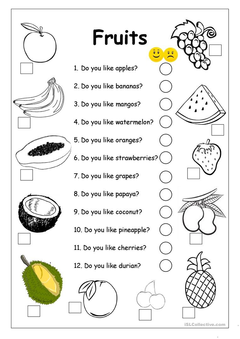 Do You Like Apples? - Fruits Worksheet Worksheet - Free Esl - Free Printable Esl Worksheets