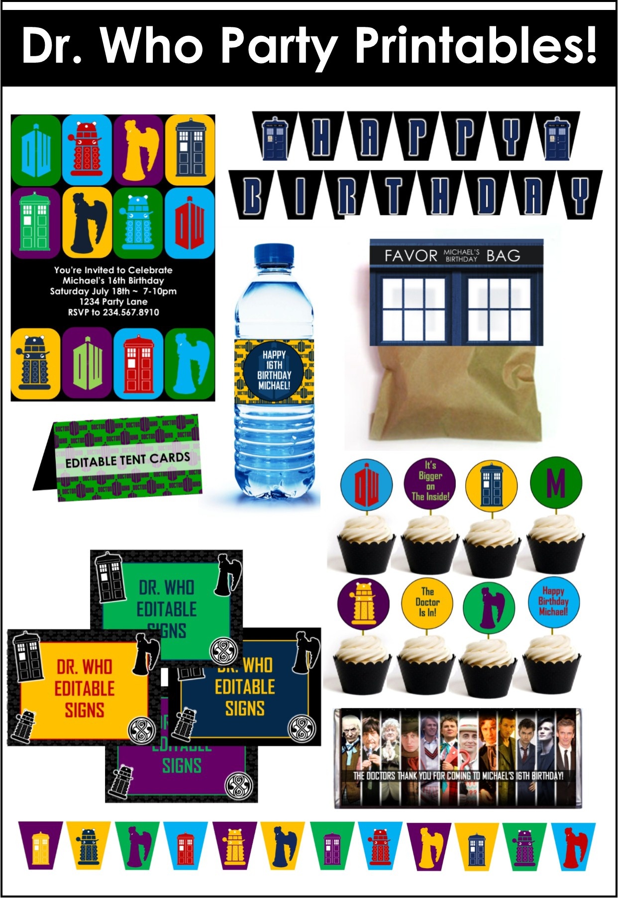Doctor Who Party Game Ideas - Free Printable Dr Who Birthday Card