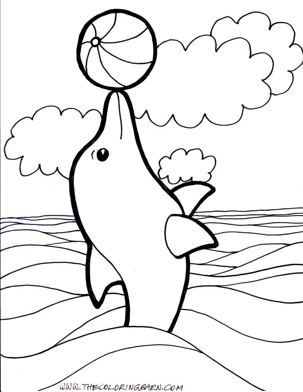 Dolphin Coloring Pages To Print | Dolphins | The Coloring Barn - Dolphin Coloring Sheets Free Printable