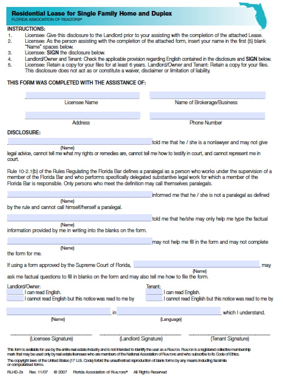 Download Florida Rental Lease Agreement Forms And Templates | Pdf - Free Printable Florida Residential Lease Agreement