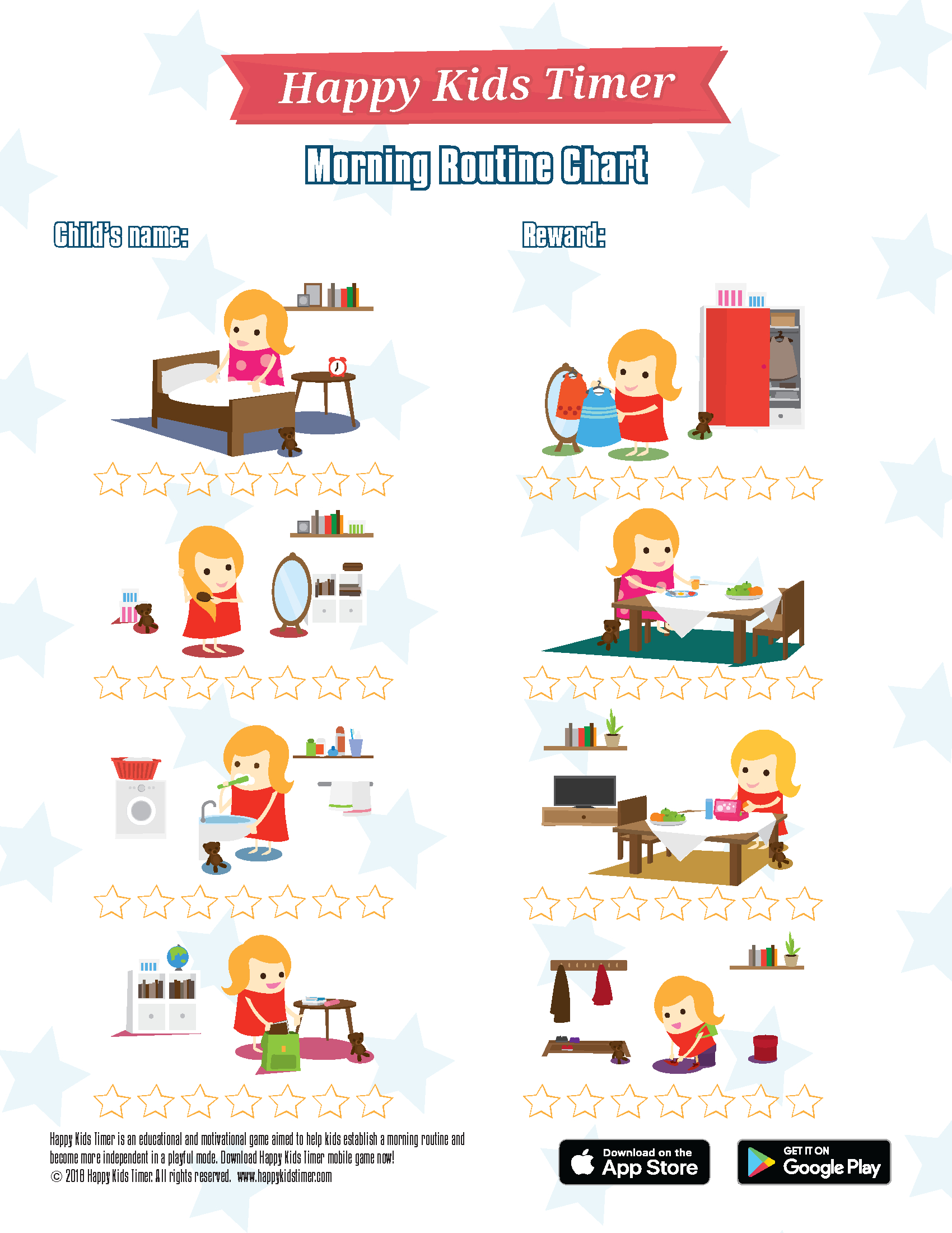 Download Free Printable Morning Routine Chart - Children&amp;amp;#039;s Routine Charts Free Printable