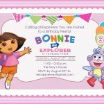 Download Free Template Dora The Explorer Birthday Party Invitations   Dora Birthday Cards Free Printable