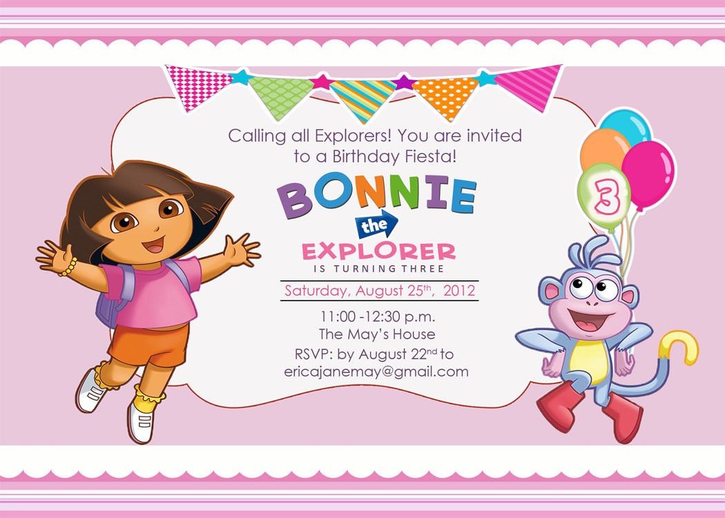 Dora The Explorer Free Printable Invitations Free Printable A To Z