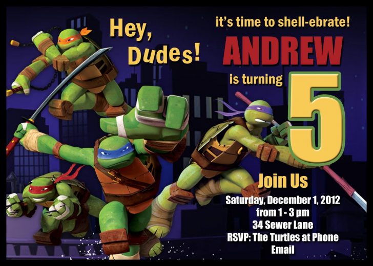 Free Printable Tmnt Birthday Party Invitations