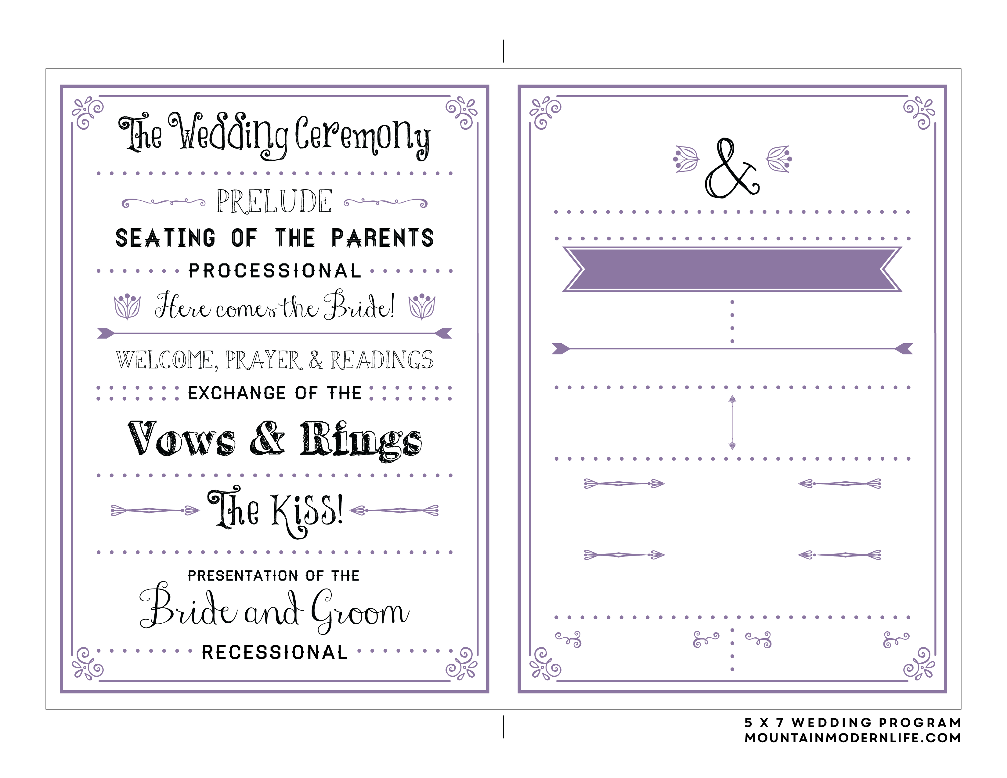 Downloadable Wedding Program Templates Free - Tutlin.psstech.co - Free Printable Wedding Program Samples