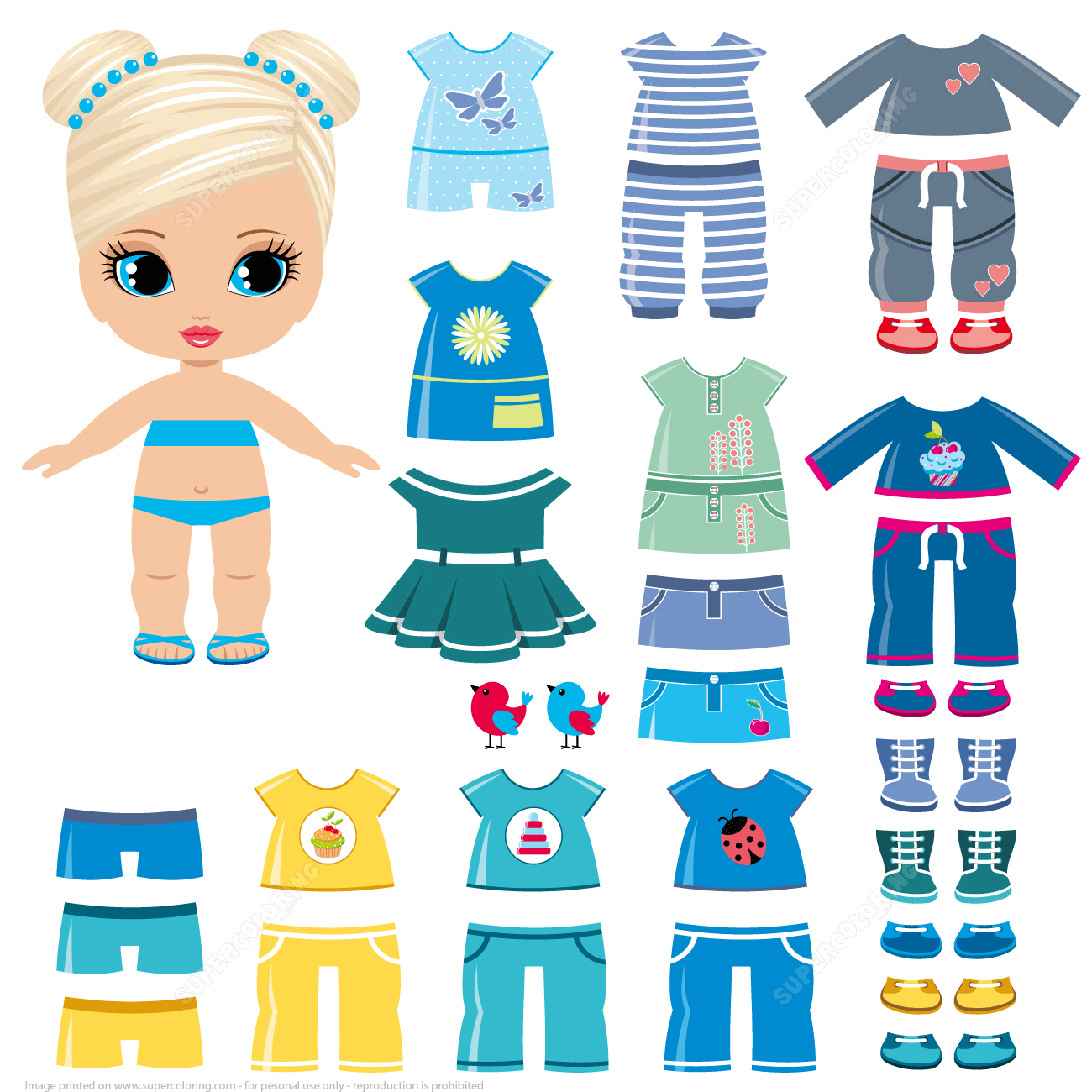 Dress Up Paper Dolls | Free Printable Papercraft Templates - Printable Paper Dolls To Color Free