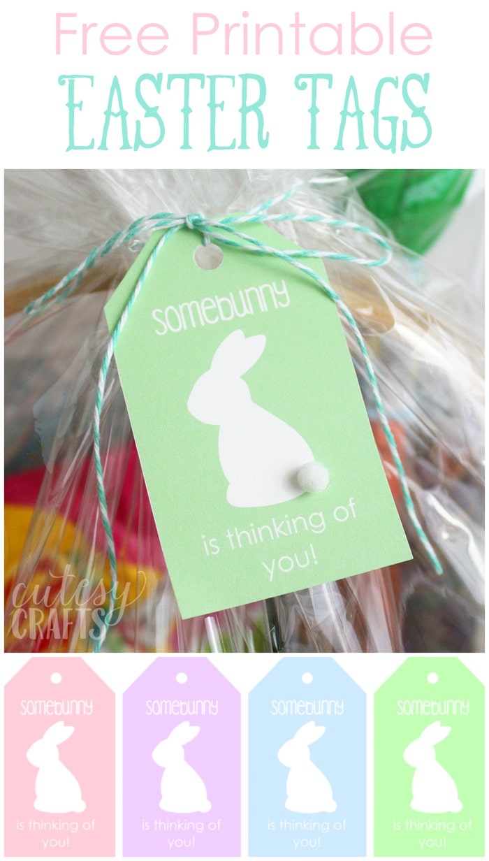 Easter Basket For Mom With Printable Easter Tags - Cutesy Crafts - Free Printable Easter Basket Name Tags