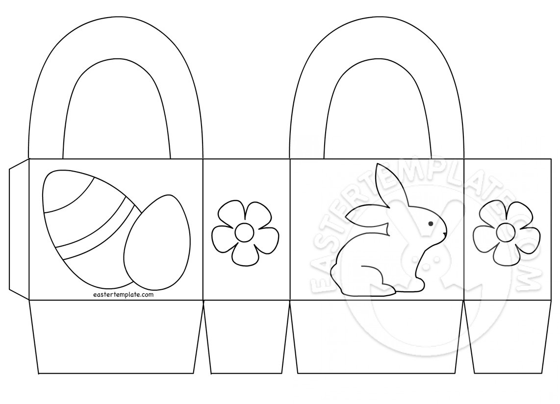 Easter Basket Printable Coloring Page | Easter Template - Free Printable Easter Egg Basket Templates