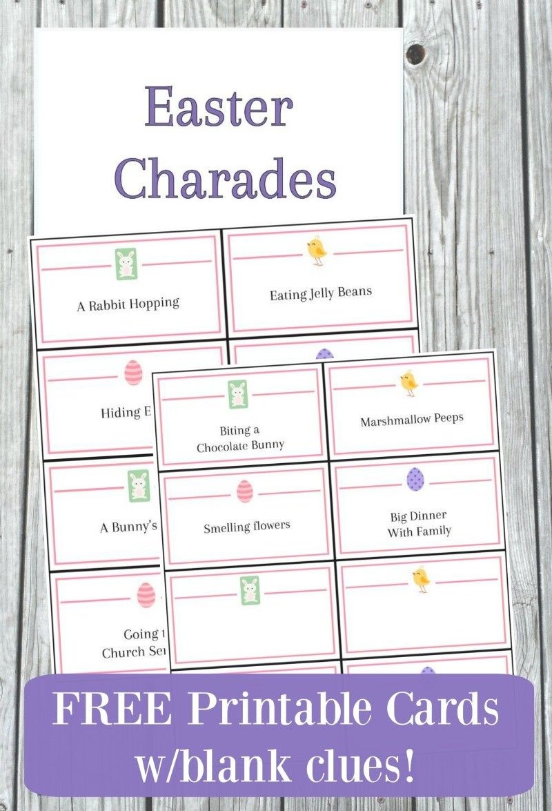 Easter Charades Game With Free Printable Cards In 2019 | Easter - Free Printable Charades Cards