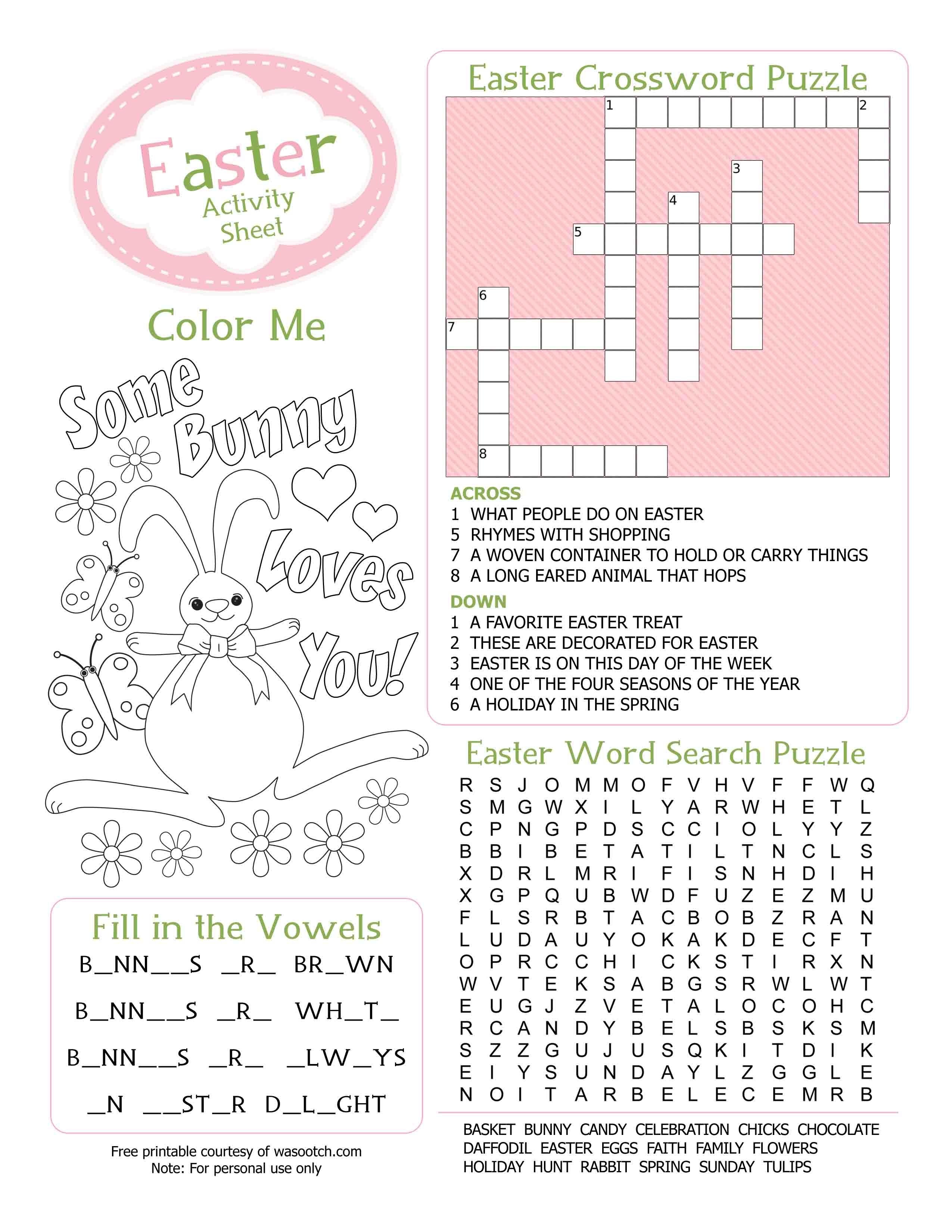 Easter Kid&amp;#039;s Activity Sheet Free Printables Available @party - Free Printable Easter Puzzles For Adults