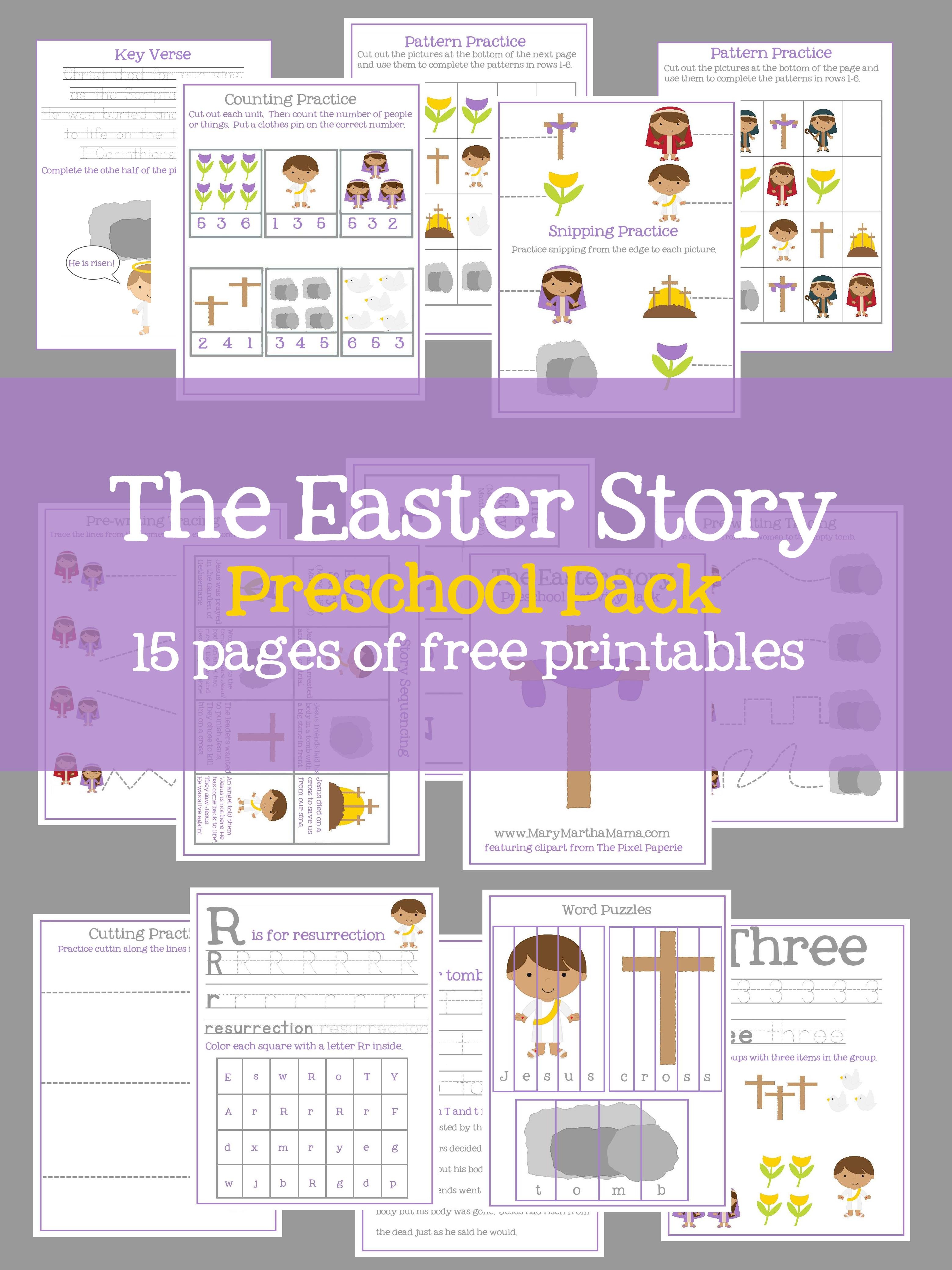 Easter Preschool Pack Of Printables – Mary Martha Mama - Free Printable Stories For Preschoolers