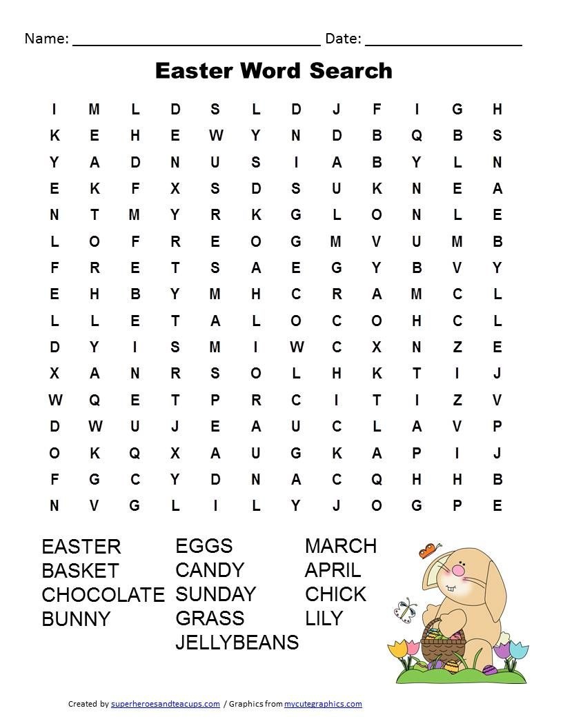 Easter Word Search Free Printable | Work Things | Easter Worksheets - Free Printable Easter Puzzles For Adults