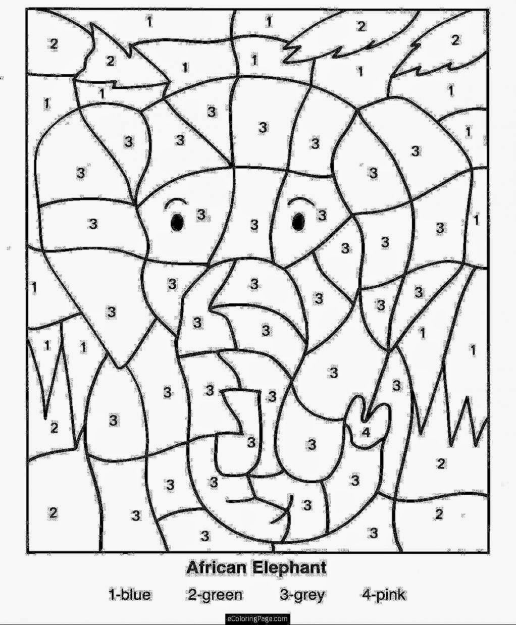 Easy Paintnumber Printables | Paint-By-Number Kits | Elephant - Free Printable Paint By Number Coloring Pages