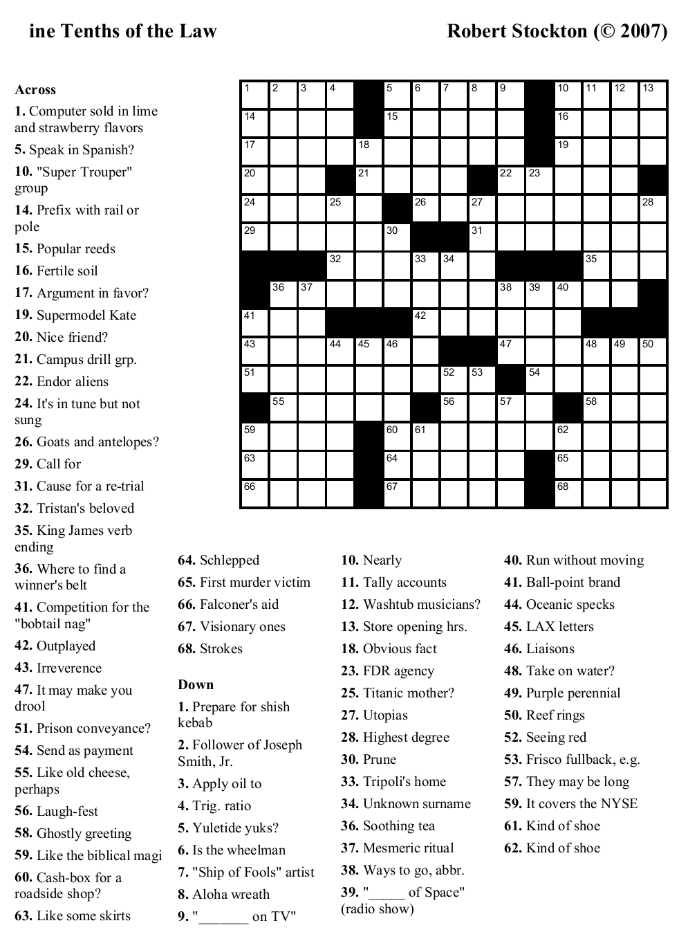 Easy Printable Crossword Puzzels - Infocap Ltd. - Free Daily Printable Crosswords