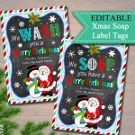 Editable Christmas Soap Tags Printable Holiday Soap Labels | Etsy   We Wash You A Merry Christmas Free Printable