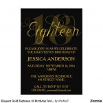 Elegant Gold Eighteen 18 Birthday Invitation #eighteen #eighteenth   Free Printable 18Th Birthday Invitations