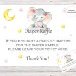 Elephant Printable Diaper Raffle Ticket Elephant Baby Shower | Etsy   Free Printable Diaper Raffle Tickets Elephant