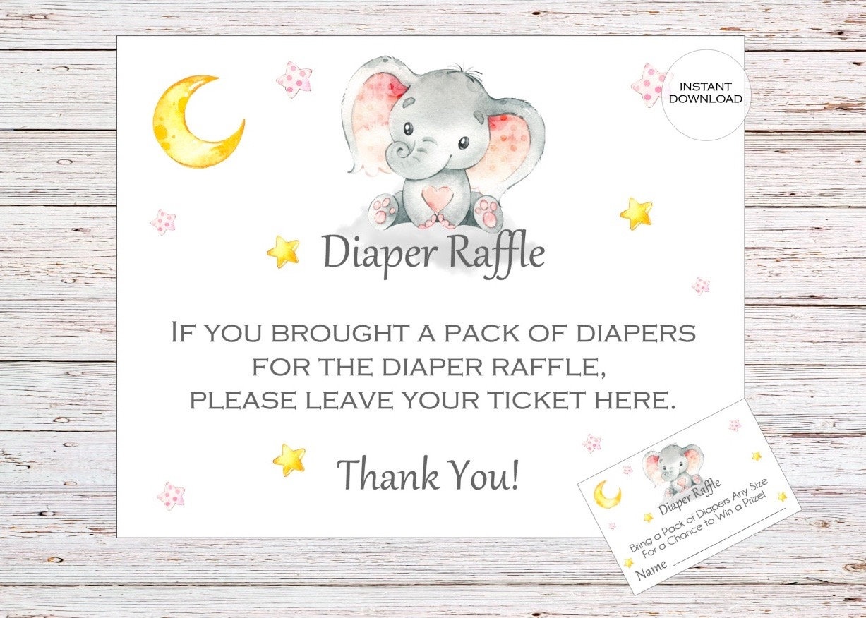 Free Printable Elephant Diaper Raffle Ticket Template Printable Templates