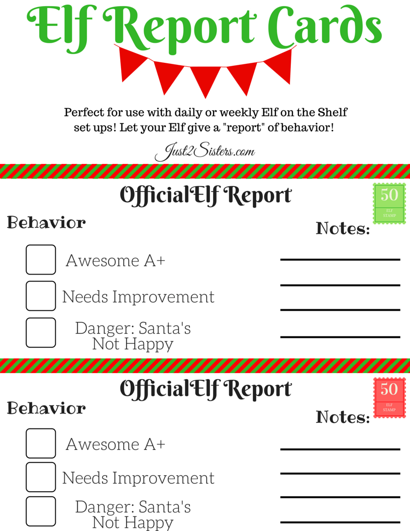 Elf On The Shelf Report Card Printable | New | Elf On The Shelf, Elf - Free Printable Report Cards