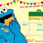 Elmo Sesame Street Birthday Party Invitations | Elijah | Sesame   Free Printable Cookie Monster Birthday Invitations