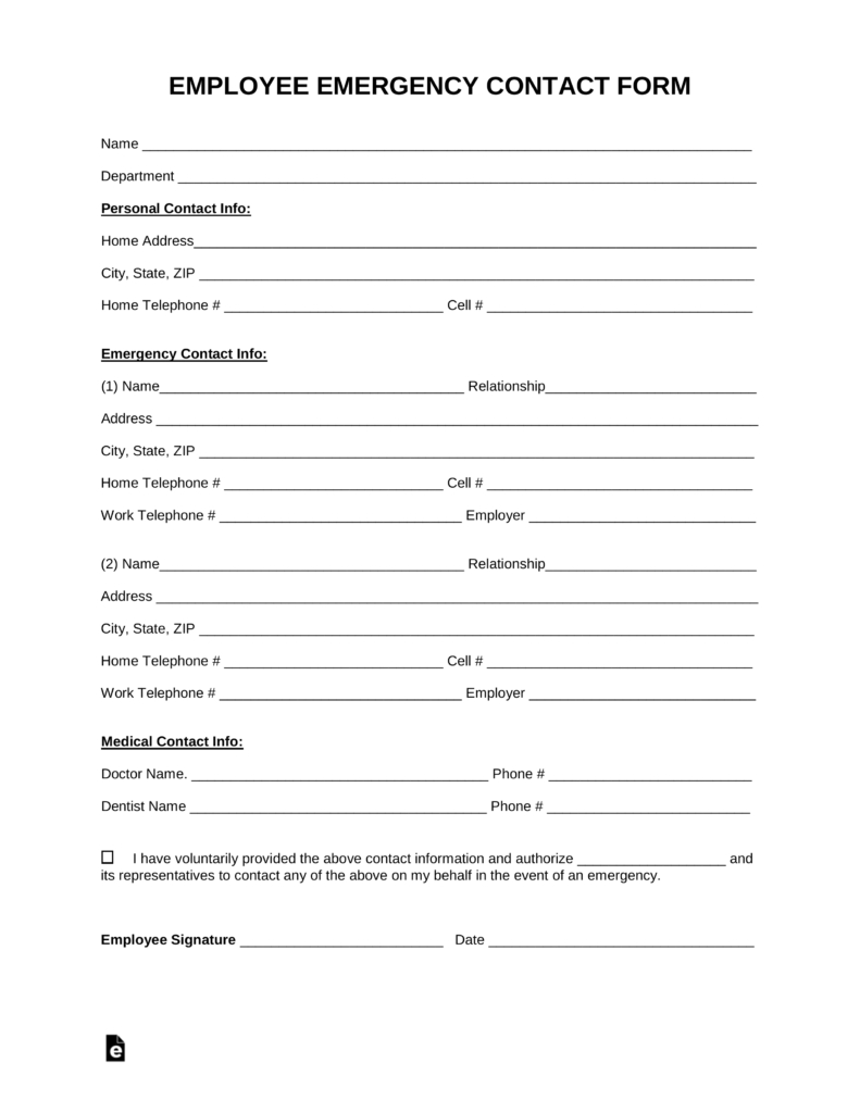 Emergency Contact Sheet Template - Tutlin.psstech.co - Free Printable Emergency Phone List