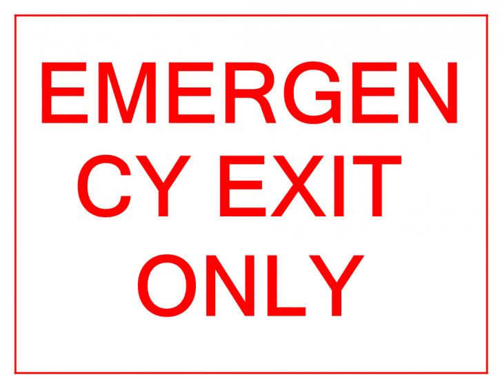 Free Printable Emergency Exit Only Signs