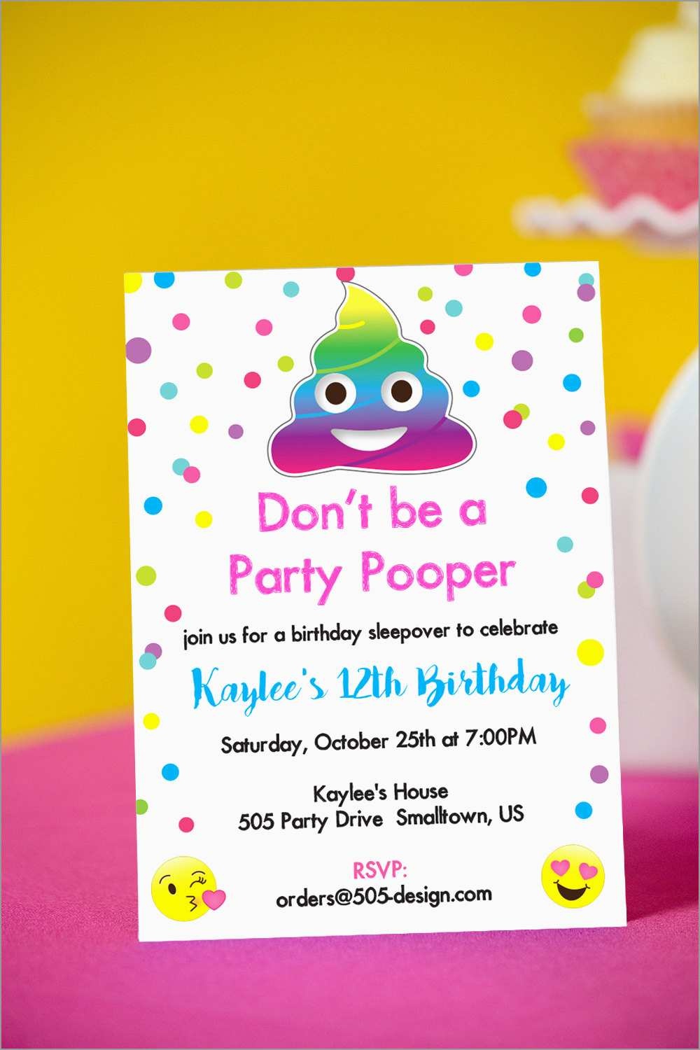 Emoji Birthday Party Invitation Template Free Pretty Emoji Party - Free Printable Emoji B Day Invites