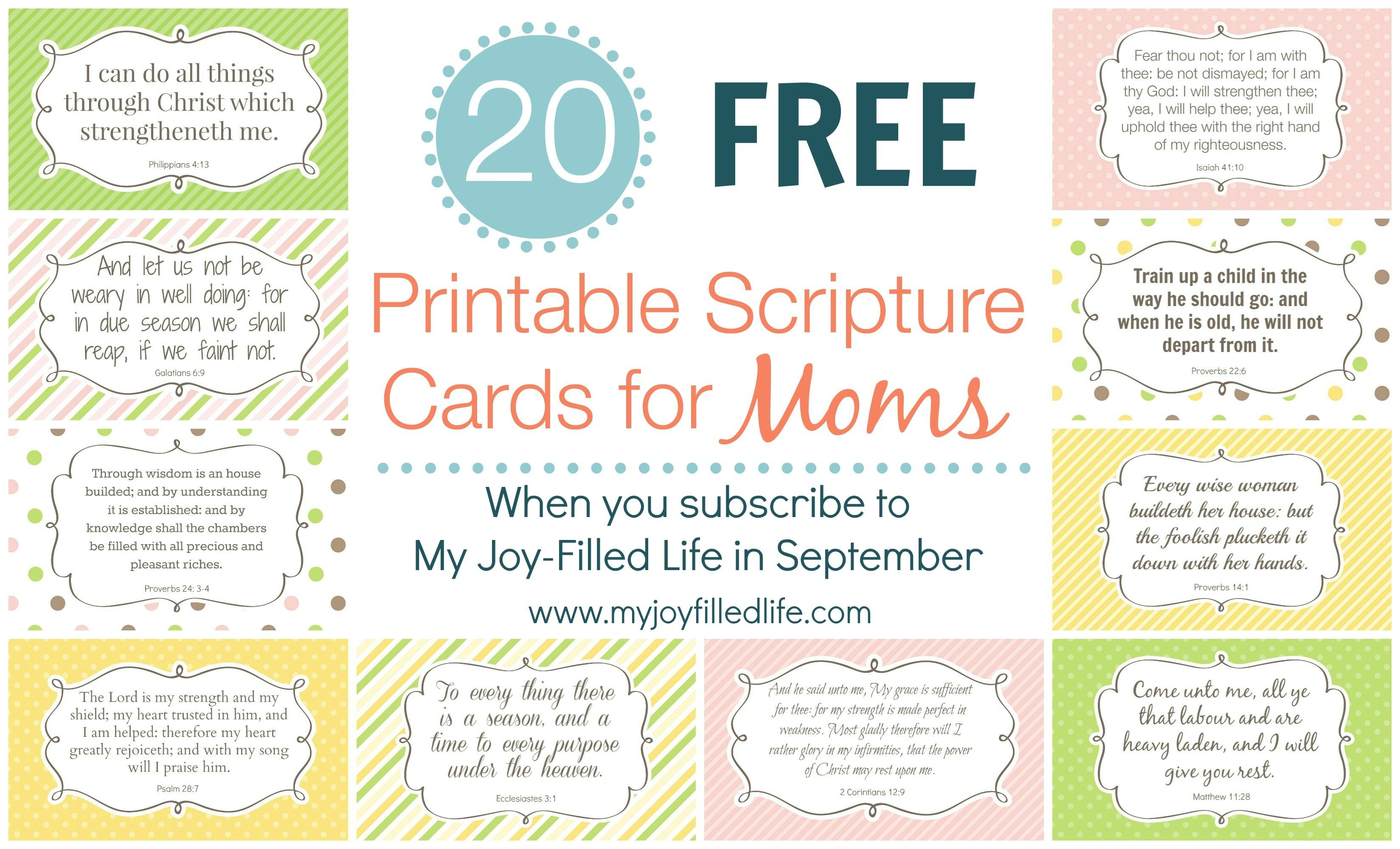 Encouragement For Moms - Free Printable Scripture Cards | Printables - Free Printable Prayer Cards