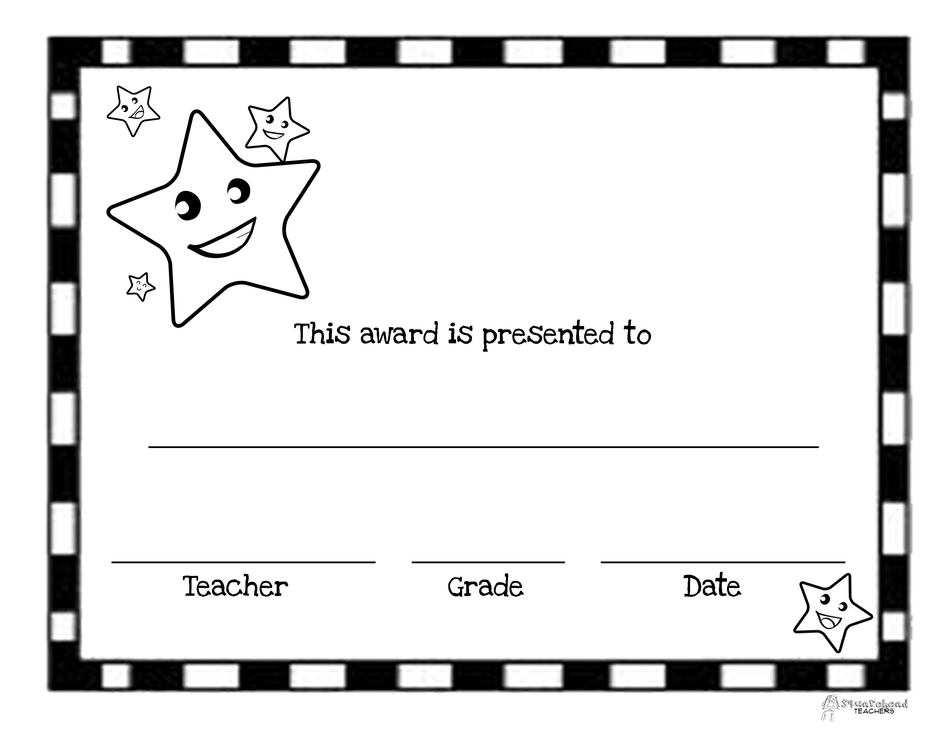 End Of The Year Awards (44 Printable Certificates) | Squarehead Teachers - Free Printable Student Award Certificate Template