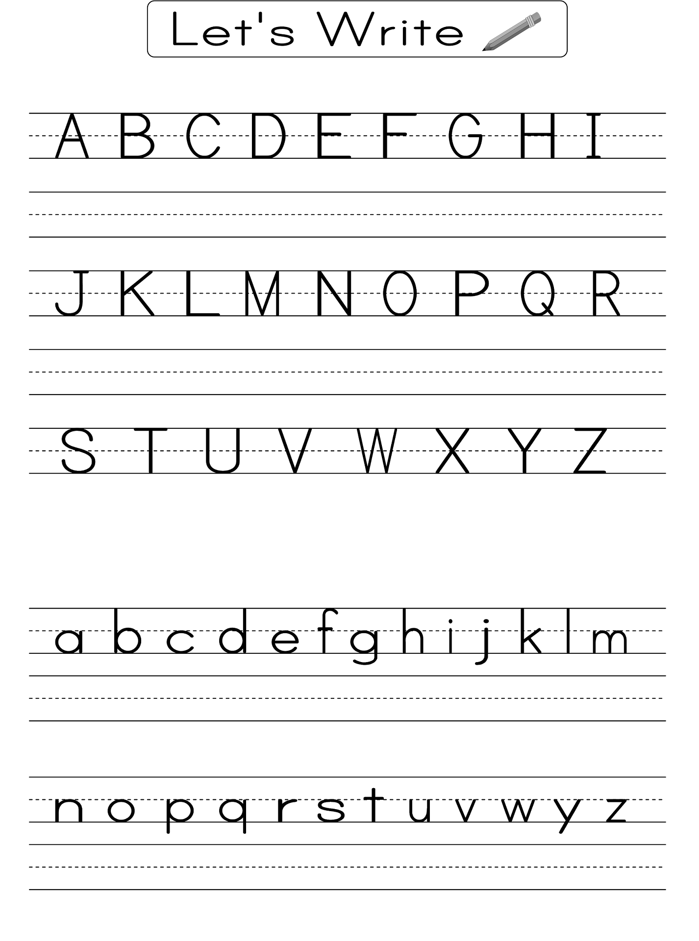 English Alphabet Worksheet For Kindergarten | Schooling | Alphabet - Preschool Writing Worksheets Free Printable