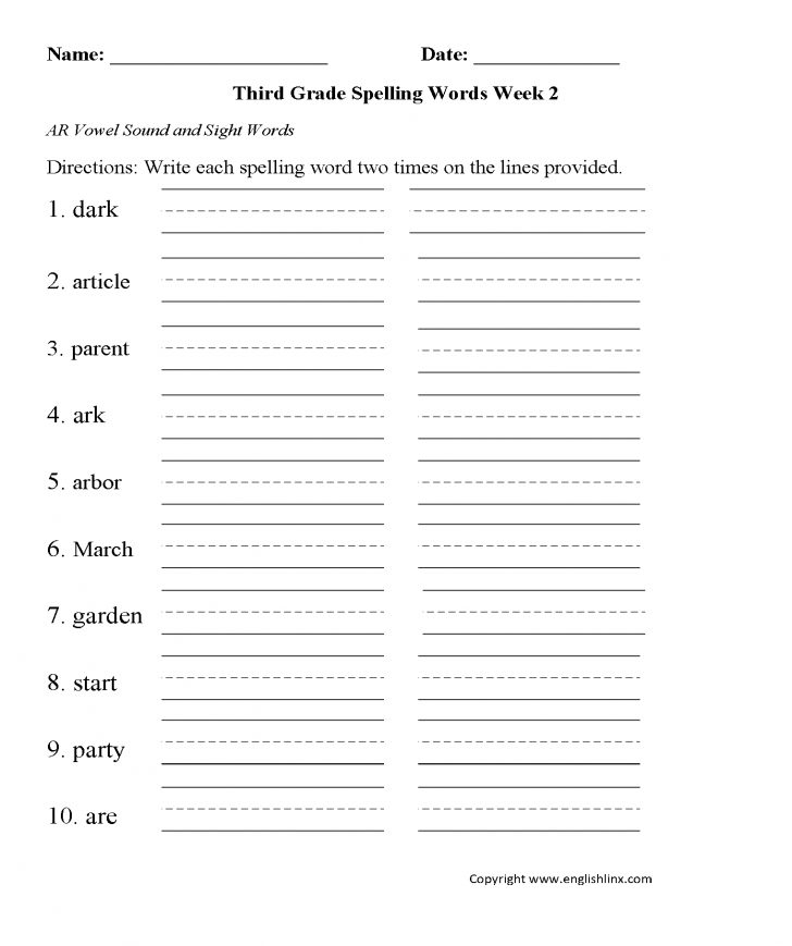 Free Printable Spelling Worksheets For 5Th Grade