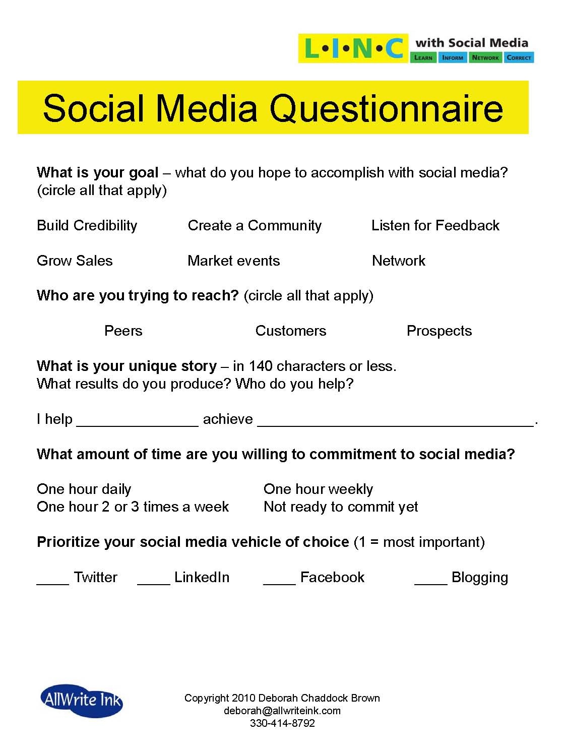 Example Of Social Media Survey | Survey Templates And Worksheets - Make A Printable Survey Free