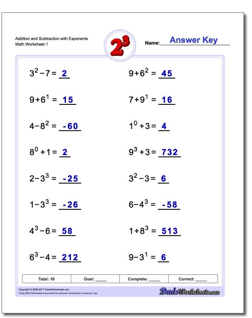 Exponents Worksheets #exponents #exponent #printables - Free Printable Exponent Worksheets