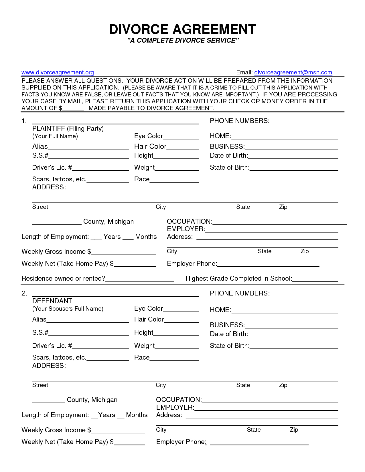 Fake Divorce Decree - Kaza.psstech.co - Free Printable Divorce Papers For Illinois