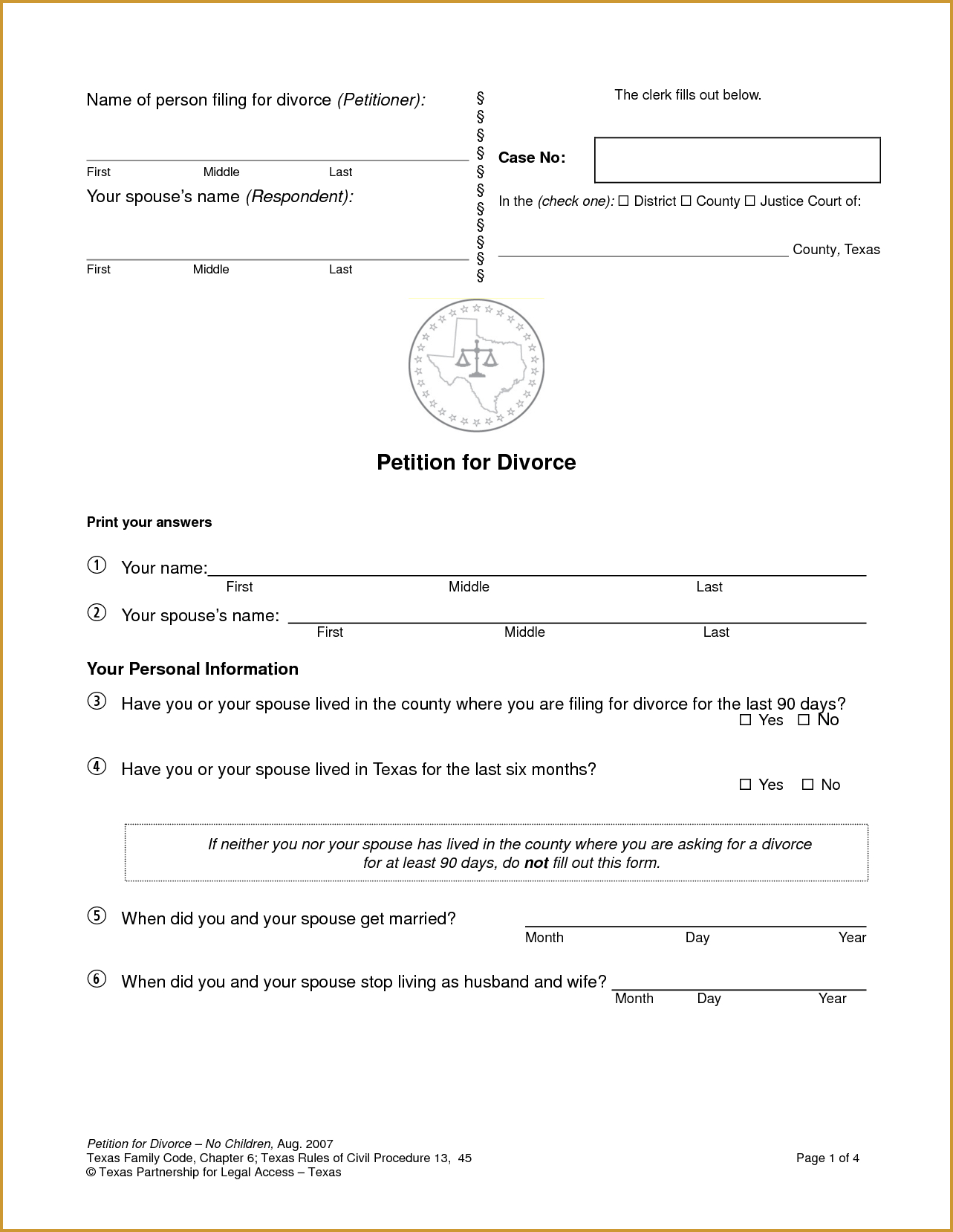 Free Printable Divorce Decree Forms Free Printable A To Z