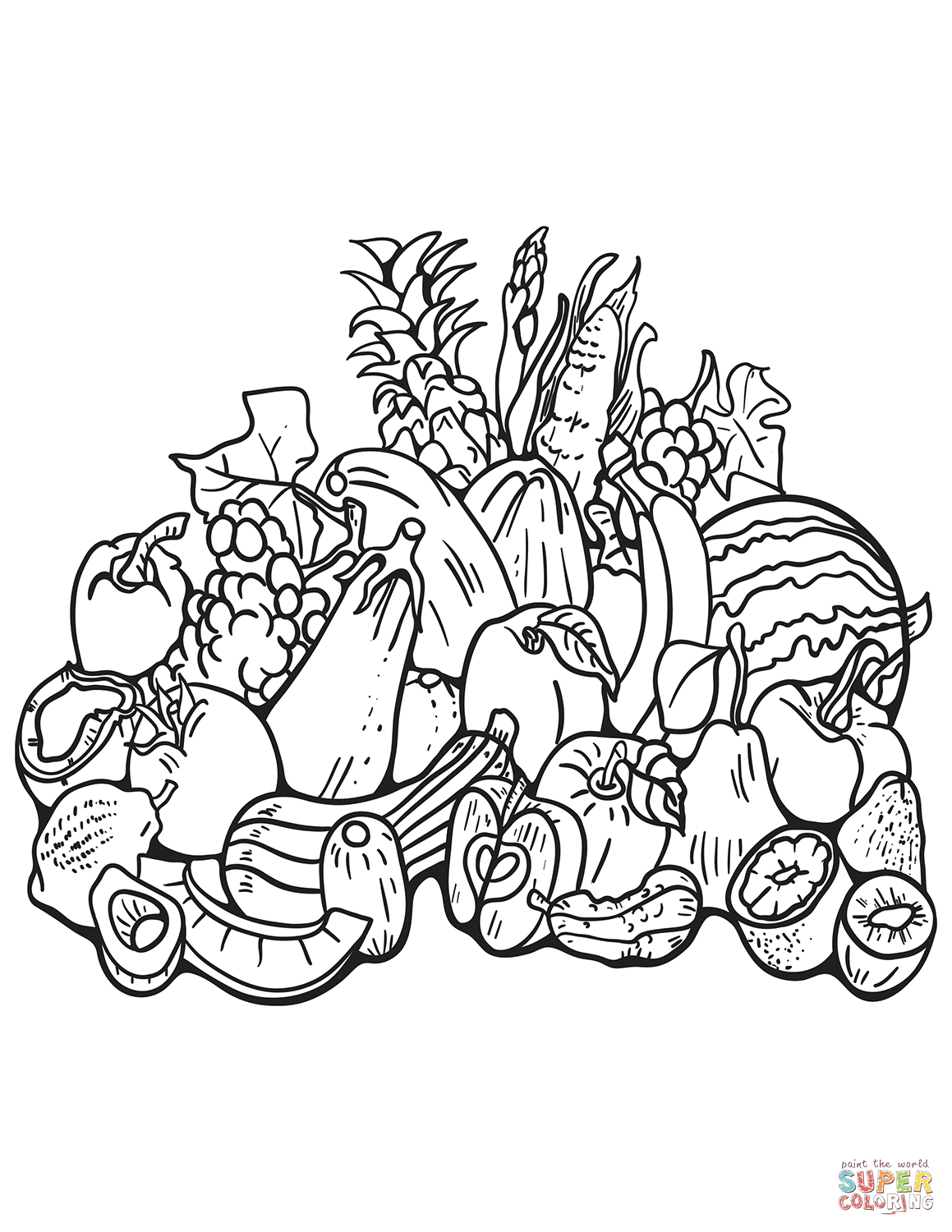 Fall Harvest Coloring Page | Free Printable Coloring Pages - Free Printable Fall Harvest Coloring Pages