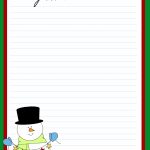 Family Home Evening Christmas Stationary Free Printable Snowman 2   Free Printable Snowman Stationery