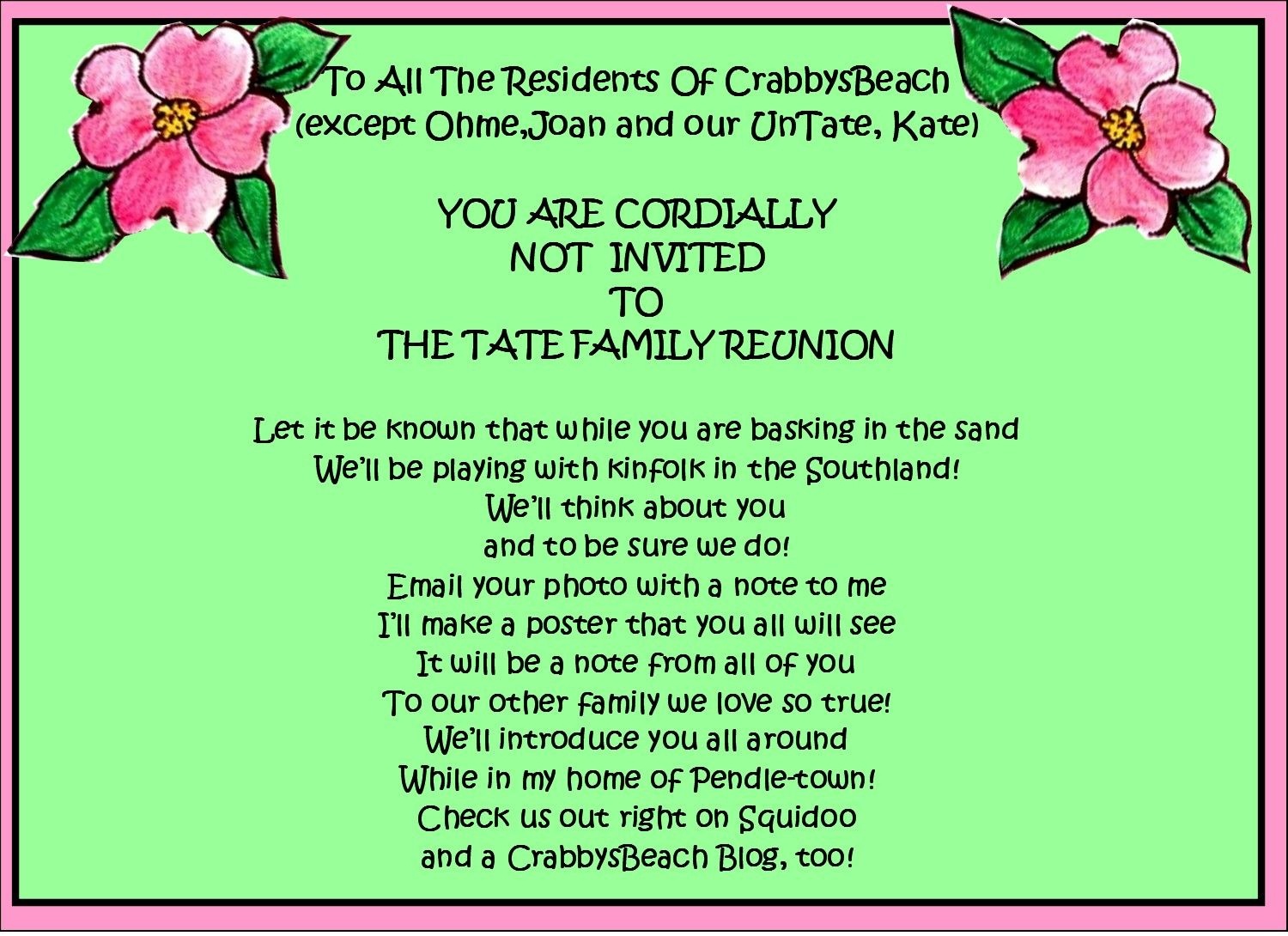 Family Reunion Favors | Family Reunion Party Invitations | Party - Free Printable Family Reunion Invitations