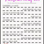 Famous Couples Bridal Shower Game (Free Printable) | Frugal And   Free Bridal Shower Printable Decorations