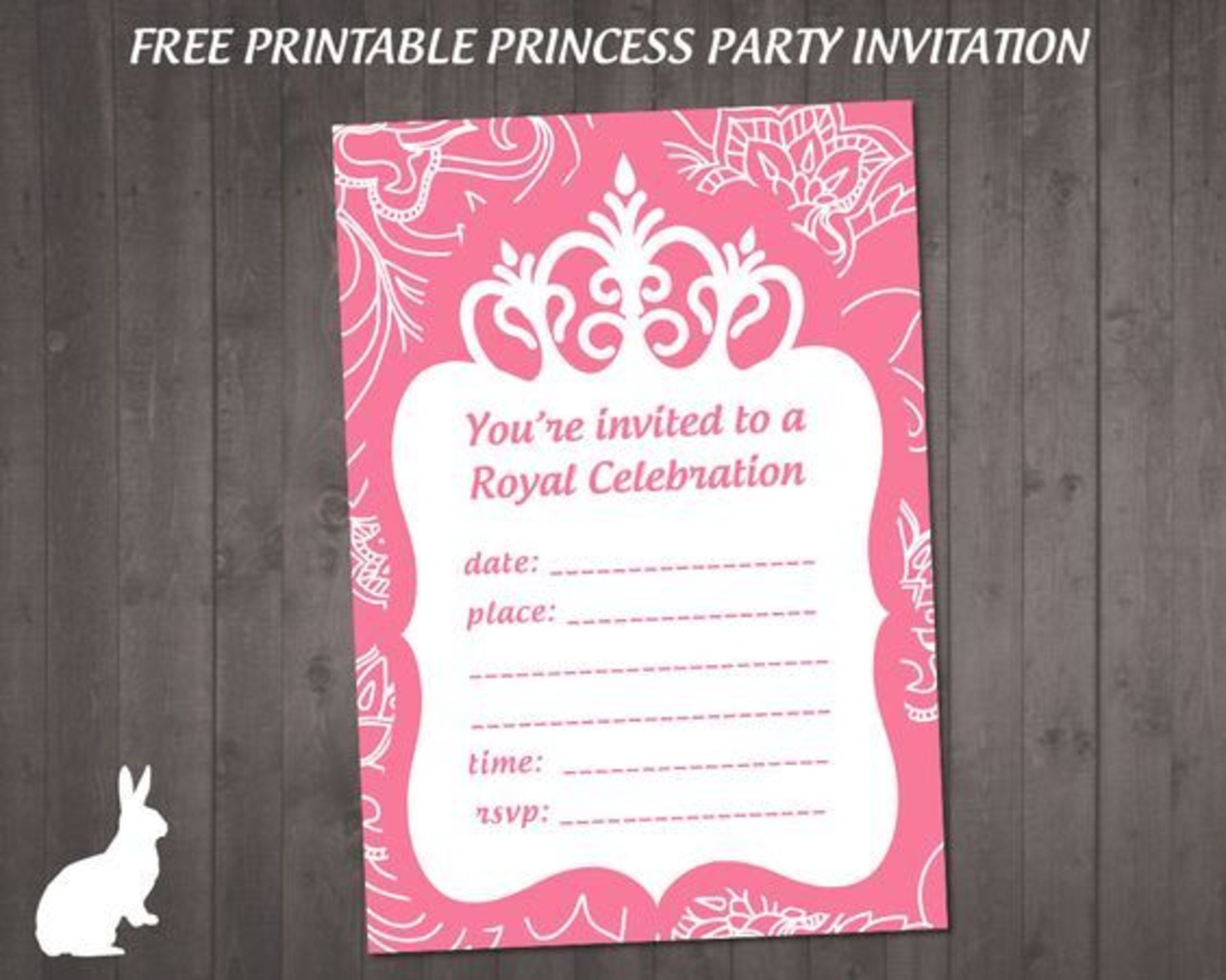 Ff083 Free Princess Party Invitation | Ruby And The Rabbit - Free Printable Princess Invitations