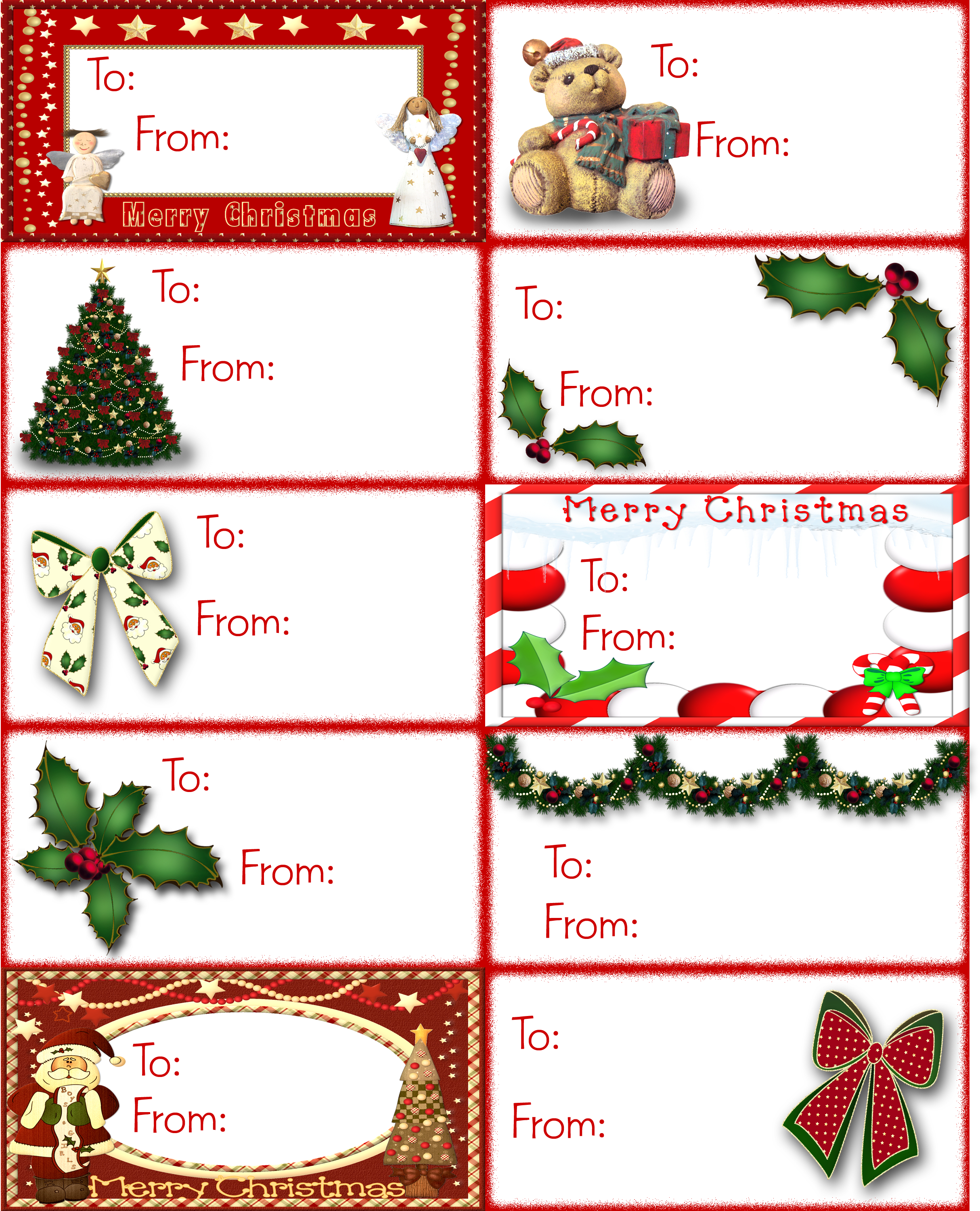 Find Tons Of Free Clip Art Images For Valentine&amp;#039;s Day | Tags | Free - Free Printable Editable Christmas Gift Tags