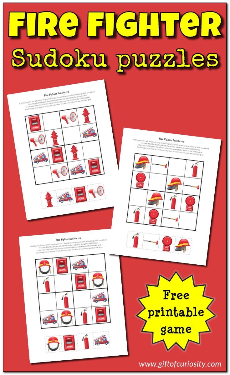 Fire Fighter Sudoku Puzzles {Free Printables} | Free Educational - Free Printable Critical Thinking Puzzles