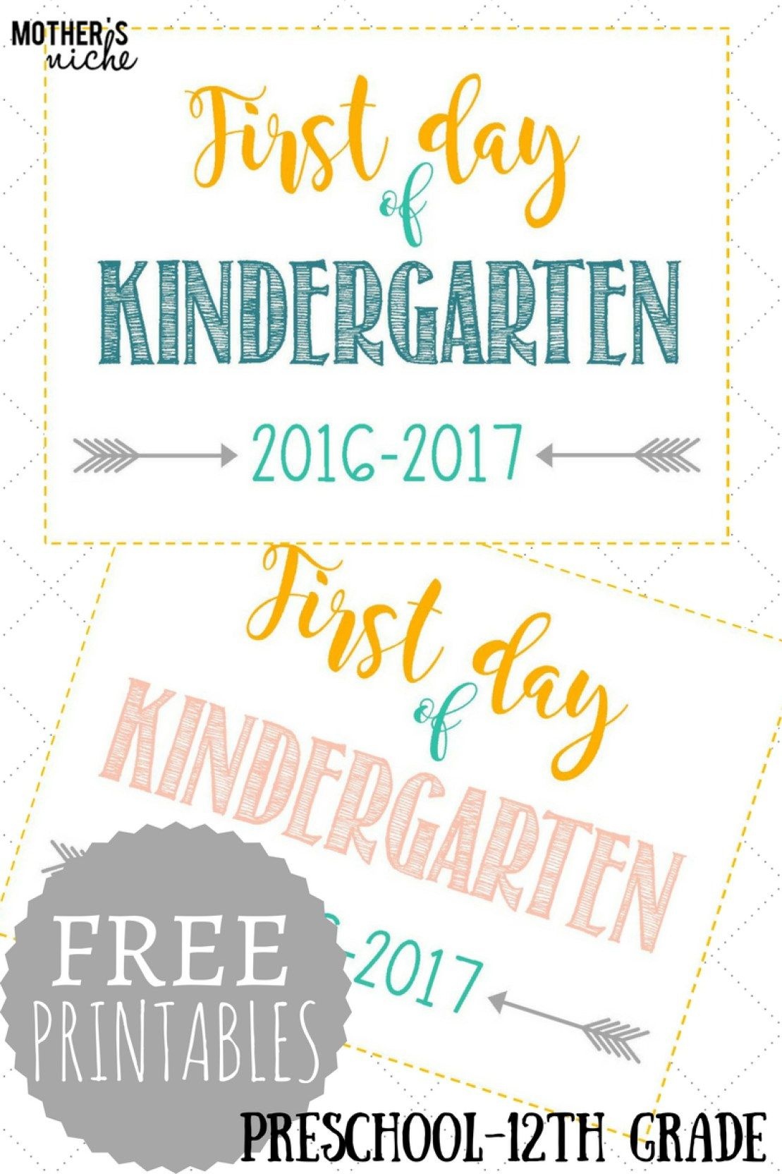 First Day Of School Signs: Free Printables *pre-School- 12Th Grade - Free Printable First Day Of School Signs