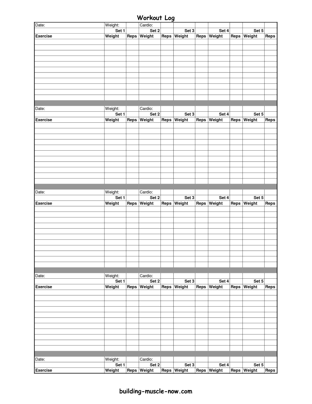 Fitness Journal Printable - Google Search (Fitness Routine Workout - Free Printable Fitness Log