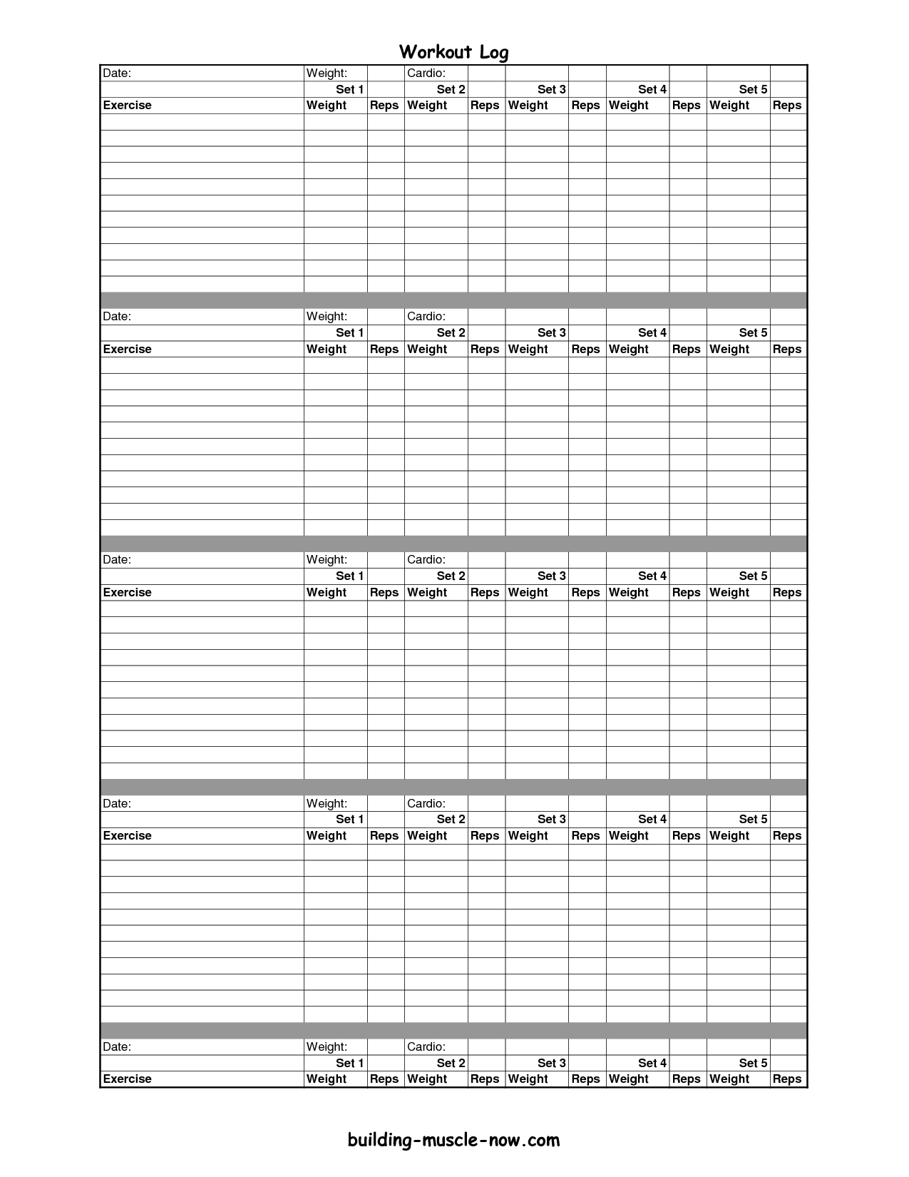 Fitness Journal Printable - Google Search (Fitness Routine Workout - Free Printable Workout Journal