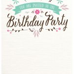 Flat Floral   Free Printable Birthday Invitation Template   Free Printable 18Th Birthday Invitations