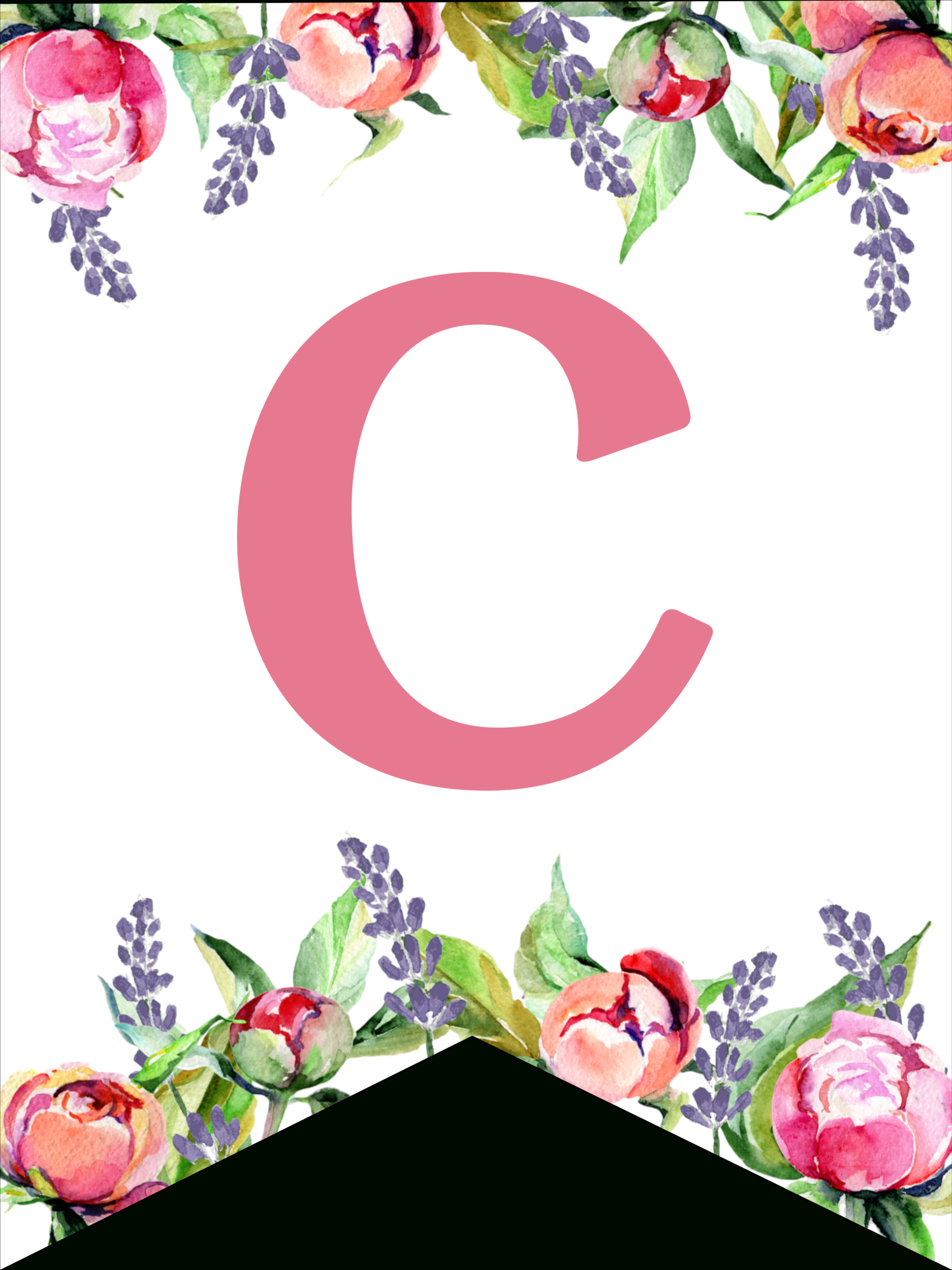 Floral Free Printable Alphabet Letters Banner - Paper Trail Design - Free Printable Flower Letters